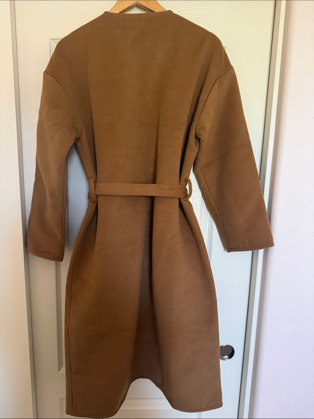 LOFT Camel Brown Long Sleeve Belted Coat - Picture 4 of 5